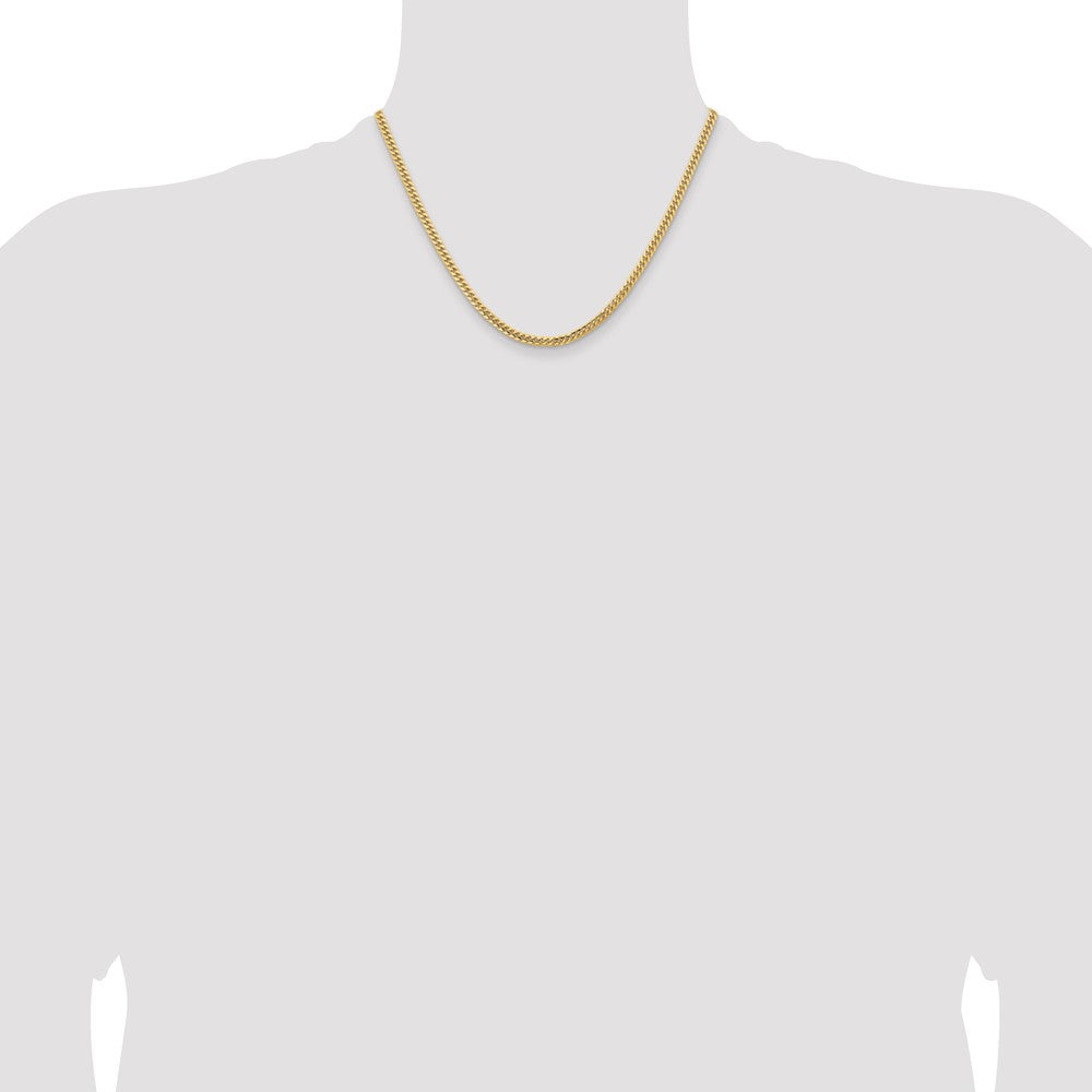 18 Inch 14K Yellow Gold 3.5mm Solid Miami Cuban Chain Necklace