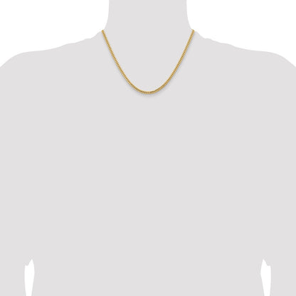 18 Inch 14K Yellow Gold 3.5mm Solid Miami Cuban Chain Necklace