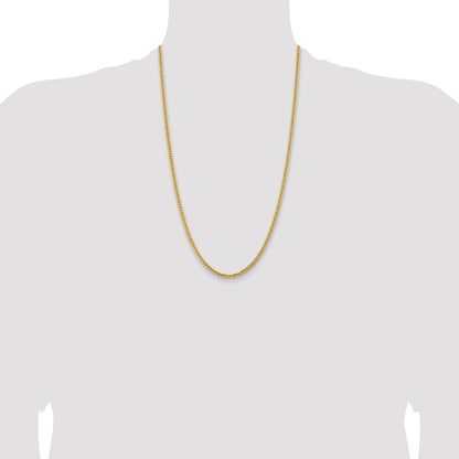 26 Inch 14K Yellow Gold 3.5mm Solid Miami Cuban Chain Necklace