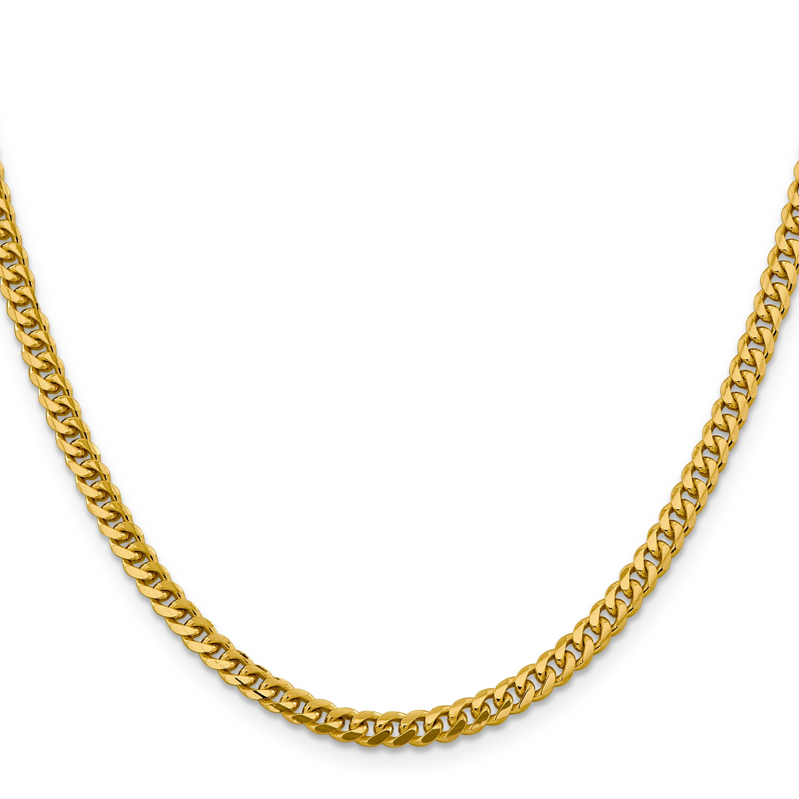 18 Inch 14K Yellow Gold 4.25mm Solid Miami Cuban Chain Necklace