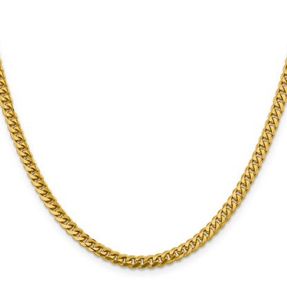 18 Inch 14K Yellow Gold 4.25mm Solid Miami Cuban Chain Necklace
