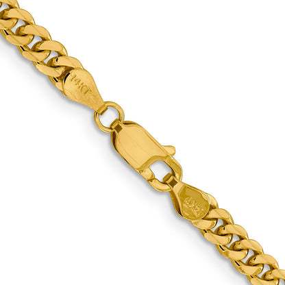 2 Inch 14K Yellow Gold 4.25mm Solid Miami Cuban Chain Necklace