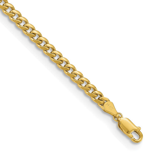 8 Inch 14K Yellow Gold 4.25mm Solid Miami Cuban Chain Bracelet