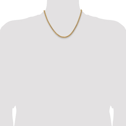 18 Inch 14K Yellow Gold 4.3mm Solid Miami Cuban Chain Necklace