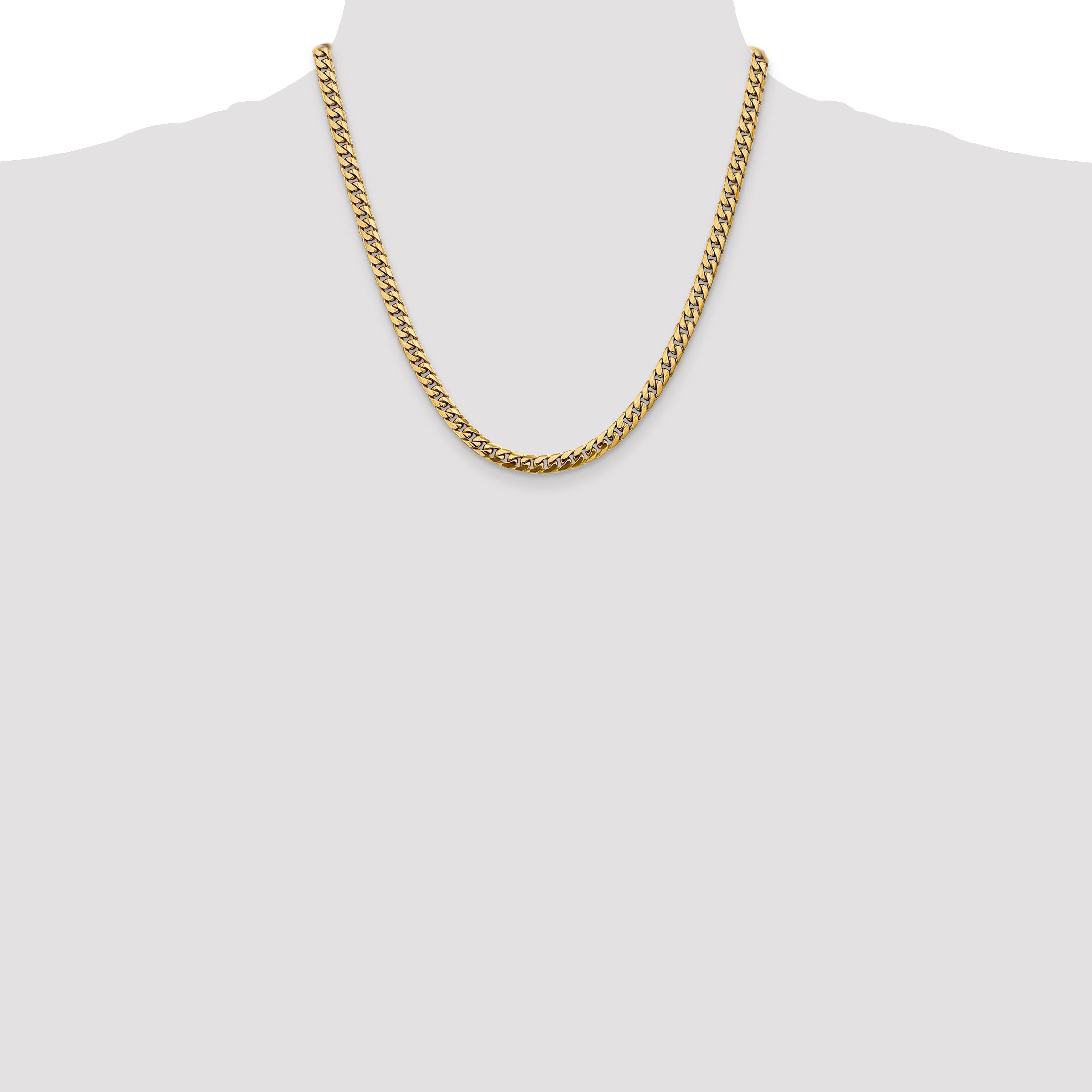 2 Inch 14K Yellow Gold 5mm Solid Miami Cuban Chain Necklace