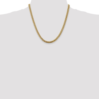 2 Inch 14K Yellow Gold 5mm Solid Miami Cuban Chain Necklace
