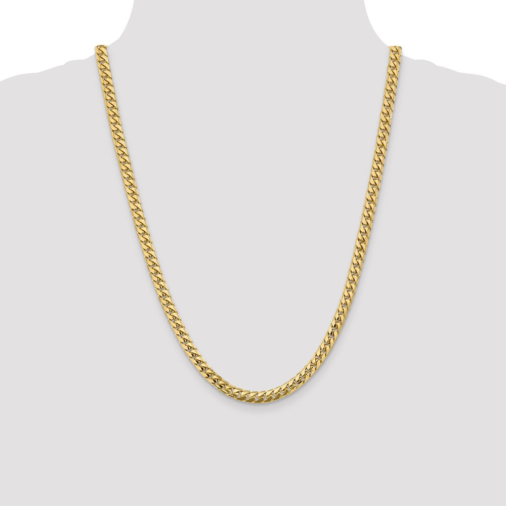 24 Inch 14K Yellow Gold 5.5mm Solid Miami Cuban Chain Necklace