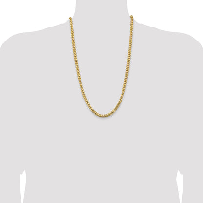 26 Inch 14K Yellow Gold 5.5mm Solid Miami Cuban Chain Necklace