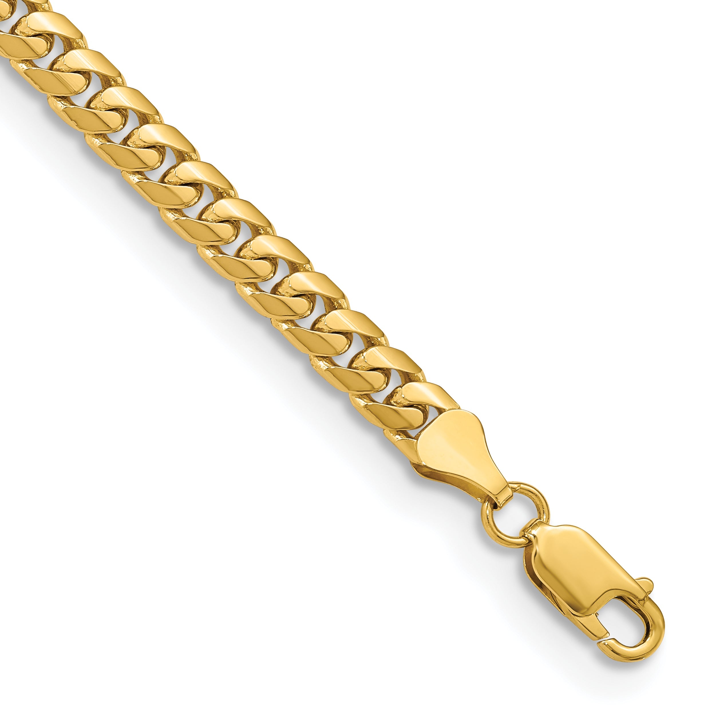 9 Inch 14K Yellow Gold 5.5mm Solid Miami Cuban Chain Bracelet
