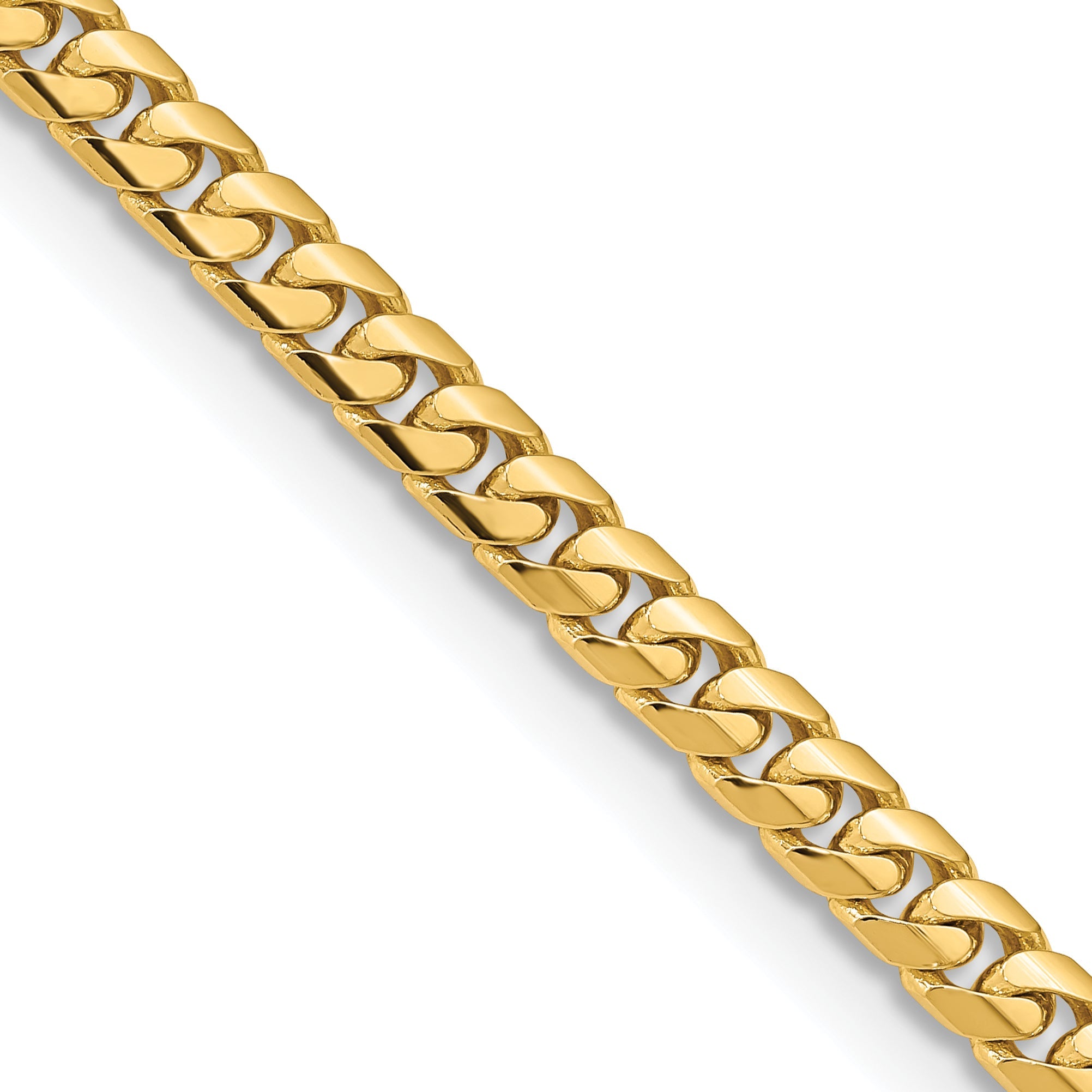 2 Inch 14K Yellow Gold 5.5mm Solid Miami Cuban Chain Necklace