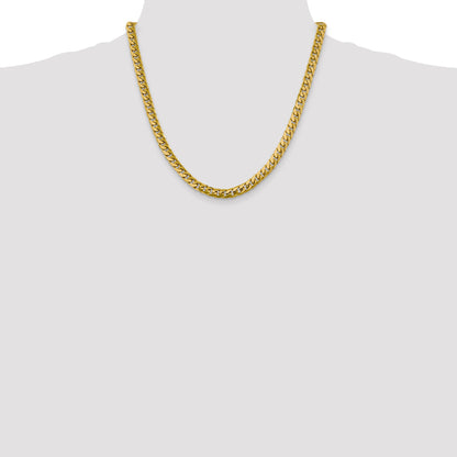 2 Inch 14K Yellow Gold 6.25mm Solid Miami Cuban Chain Necklace