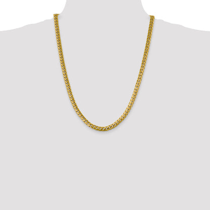 24 Inch 14K Yellow Gold 6.25mm Solid Miami Cuban Chain Necklace