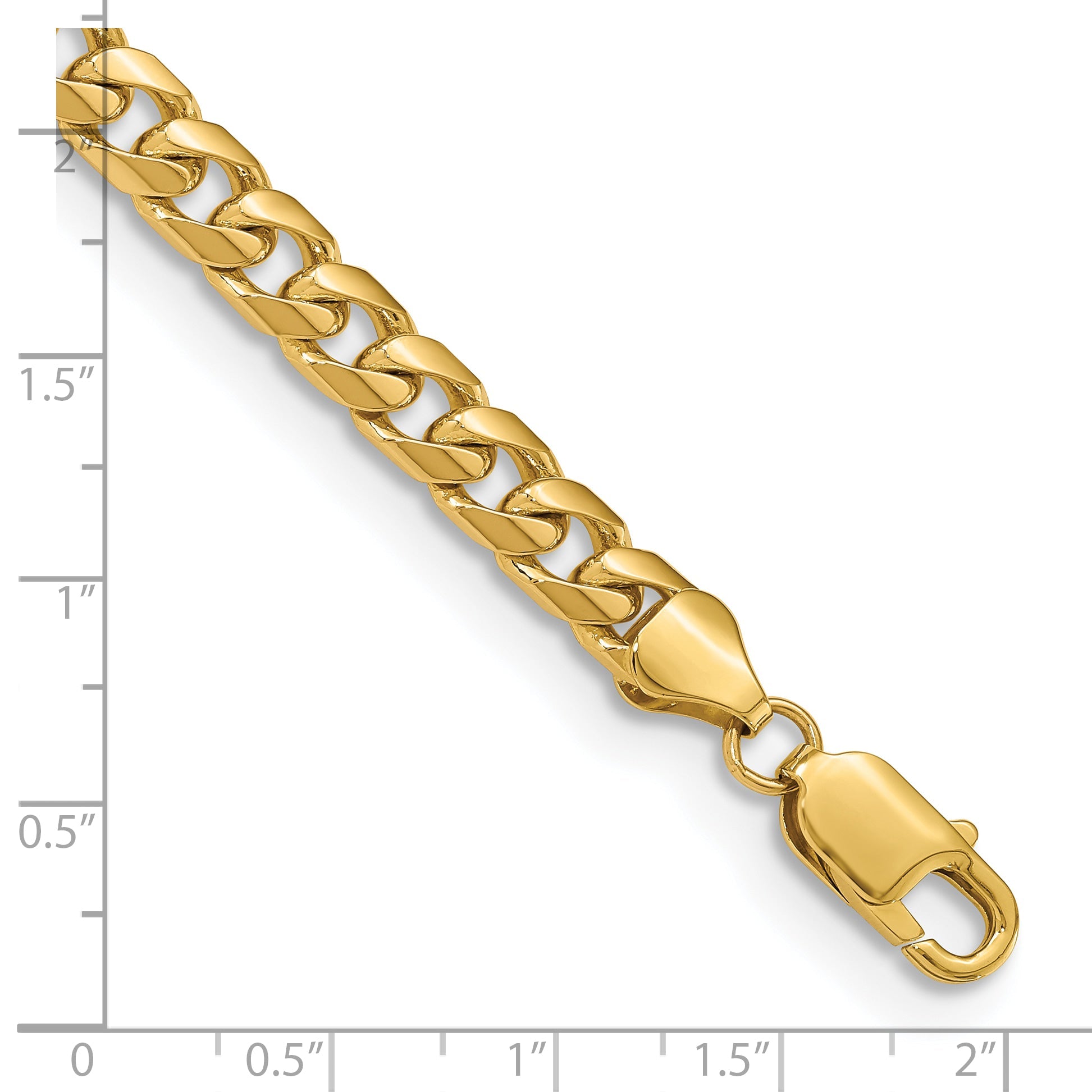 8 Inch 14K Yellow Gold 6.25mm Solid Miami Cuban Chain Bracelet