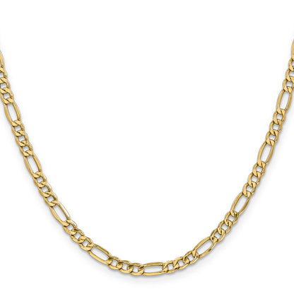 16 Inch 14K Yellow Gold 4.2mm Semi Solid Figaro Chain Necklace