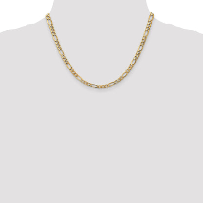 18 Inch 14K Yellow Gold 5.75mm Semi Solid Figaro Chain Necklace