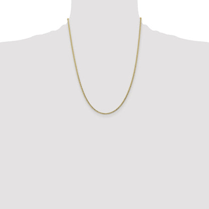 22 Inch 14K Yellow Gold 2.5mm Semi Solid Curb Chain Necklace