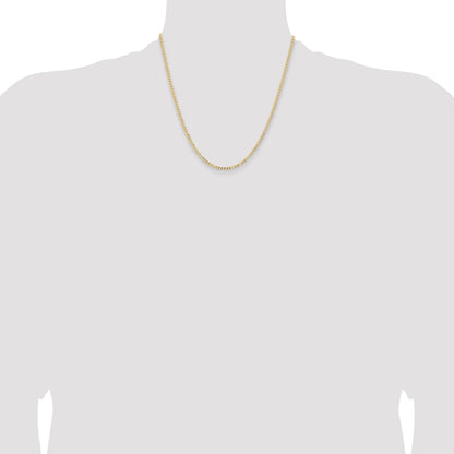 2 Inch 14K Yellow Gold 2.85mm Semi Solid Curb Chain Necklace