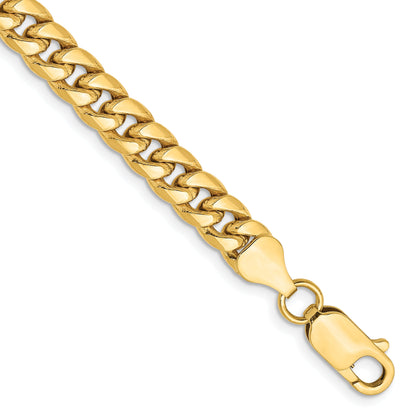 8 Inch 14K Yellow Gold 6mm Semi Solid Miami Cuban Chain Bracelet