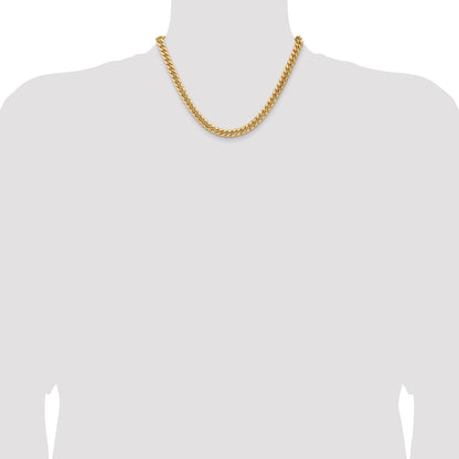 18 Inch 14K Yellow Gold 7.3mm Semi Solid Miami Cuban Chain Necklace