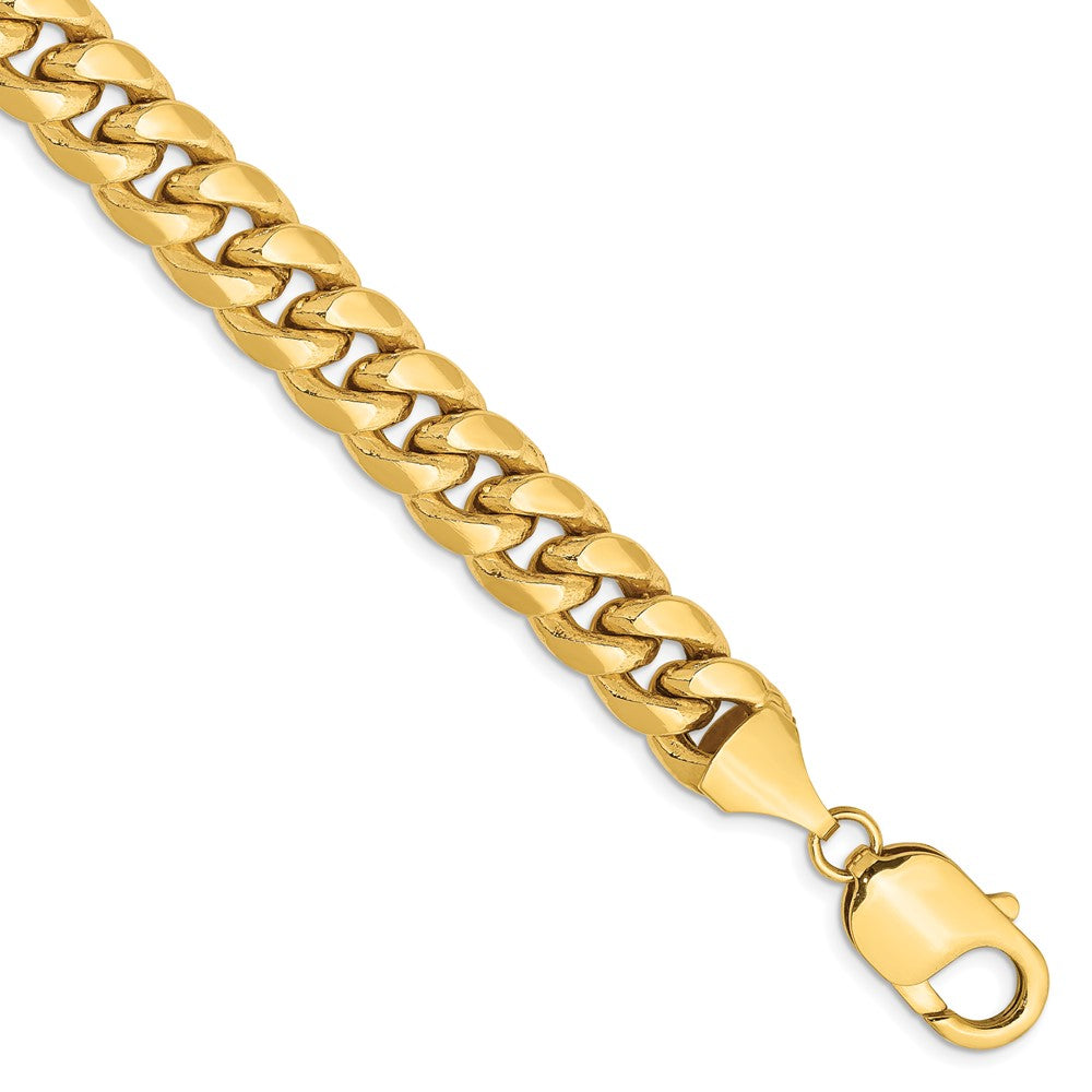 9 Inch 14K Yellow Gold 9.3mm Semi Solid Miami Cuban Chain Bracelet