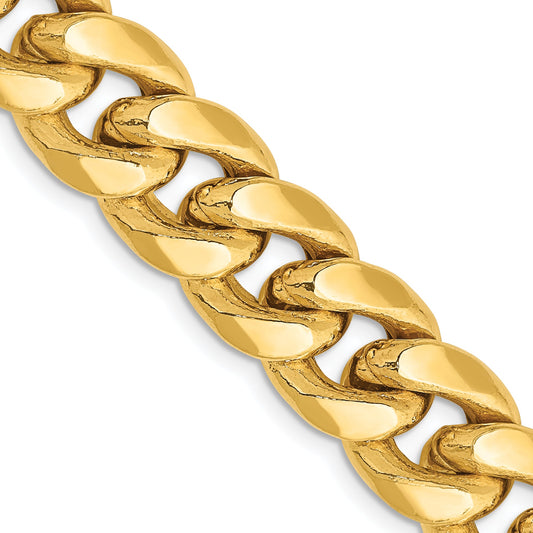 26 Inch 14K Yellow Gold 11mm Semi Solid Miami Cuban Chain Necklace