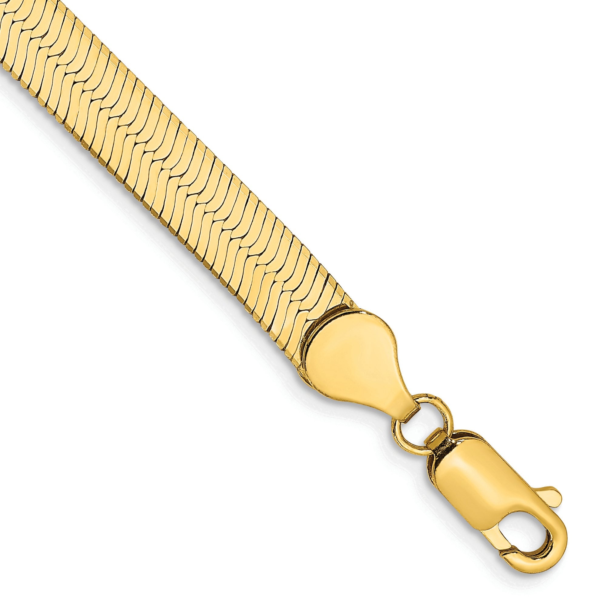 8 Inch 14K Yellow Gold 5.5mm Silky Herringbone Chain Bracelet