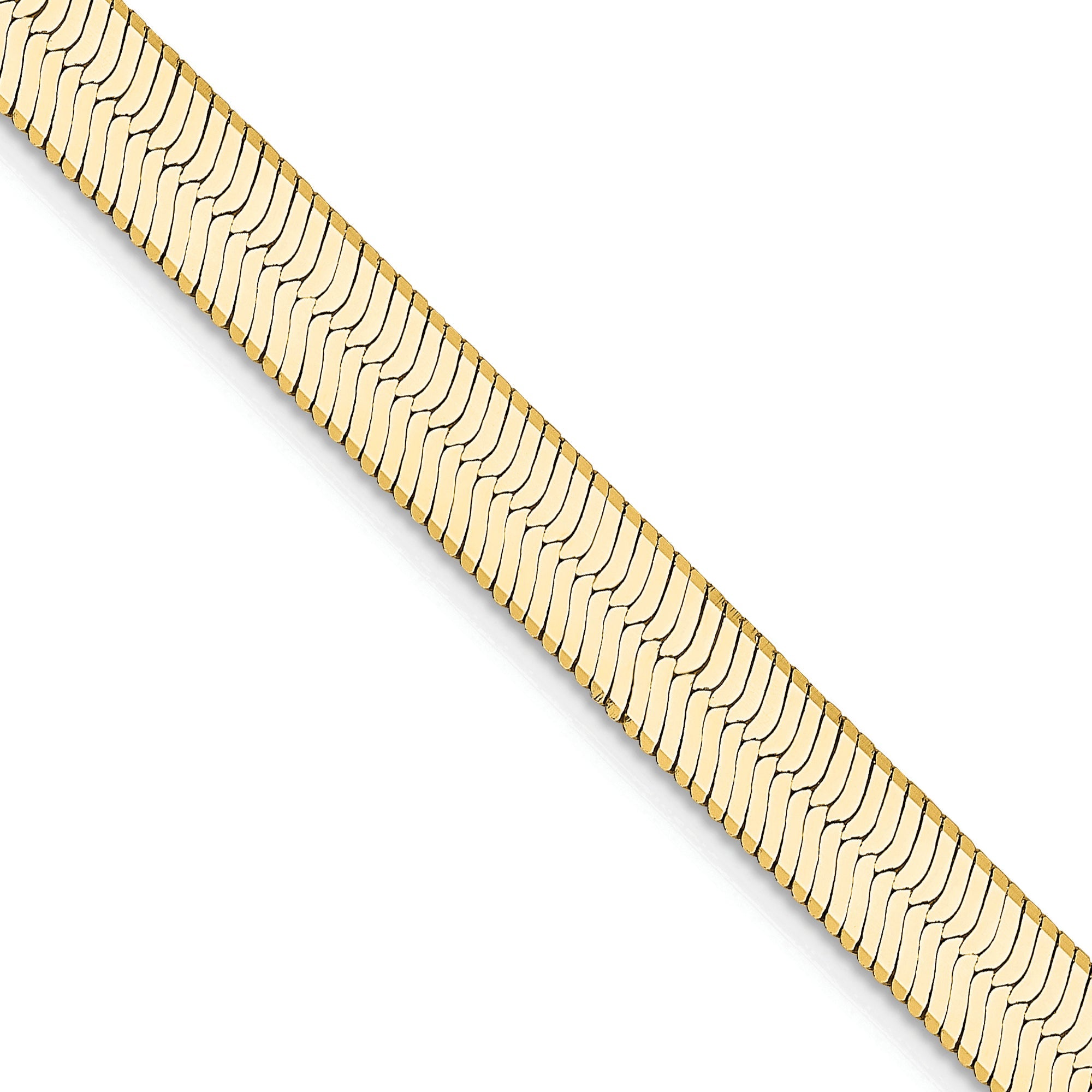 18 Inch 14K Yellow Gold 5.5mm Silky Herringbone Chain Necklace
