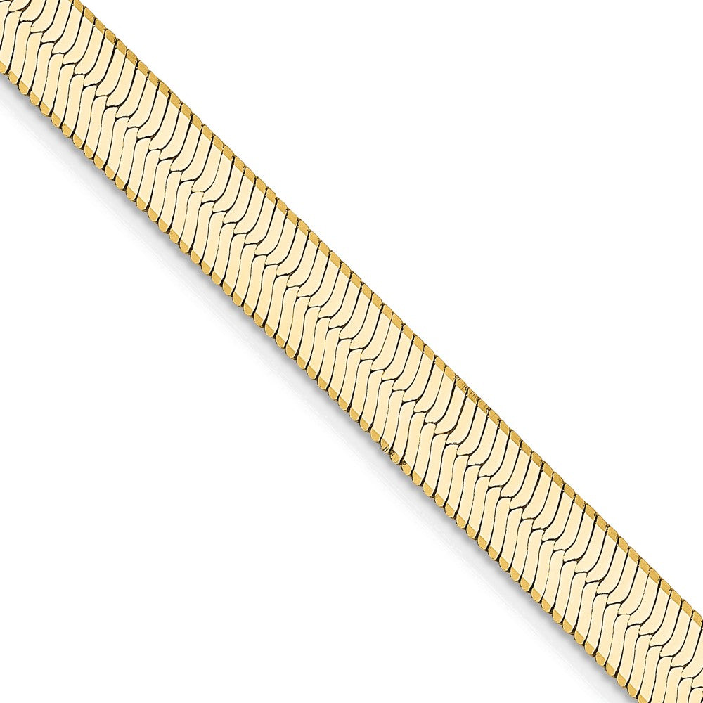 16 Inch 14K Yellow Gold 5.5mm Silky Herringbone Chain Necklace