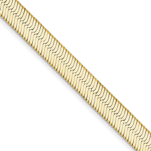 16 Inch 14K Yellow Gold 5.5mm Silky Herringbone Chain Necklace