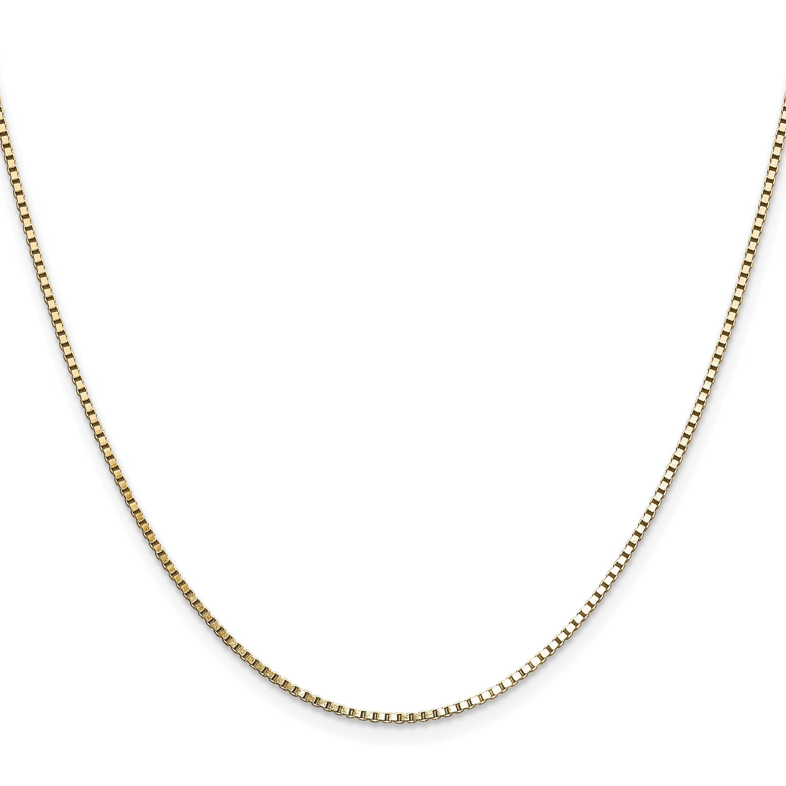 22 Inch 14K Yellow Gold 1.10mm Box Chain Necklace