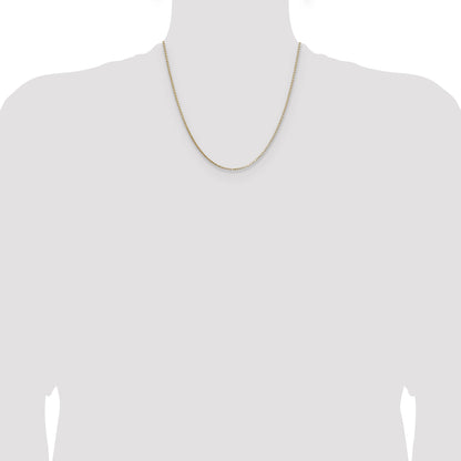 2 Inch 14K Yellow Gold 1.10mm Box Chain Necklace