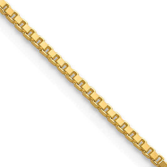 22 Inch 14K Yellow Gold 1.10mm Box Chain Necklace