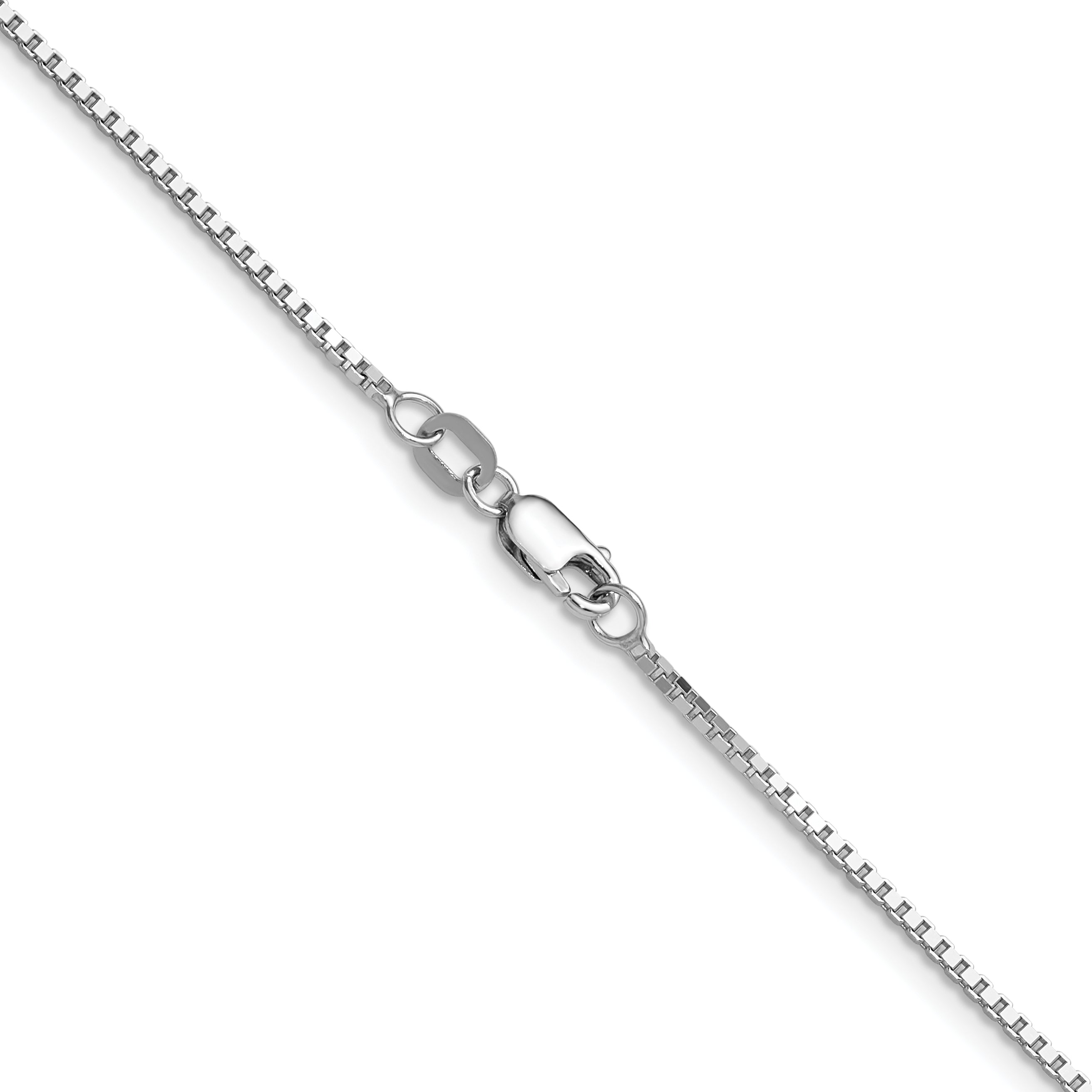 18 Inch 14K White Gold 1.10mm Box Chain Necklace