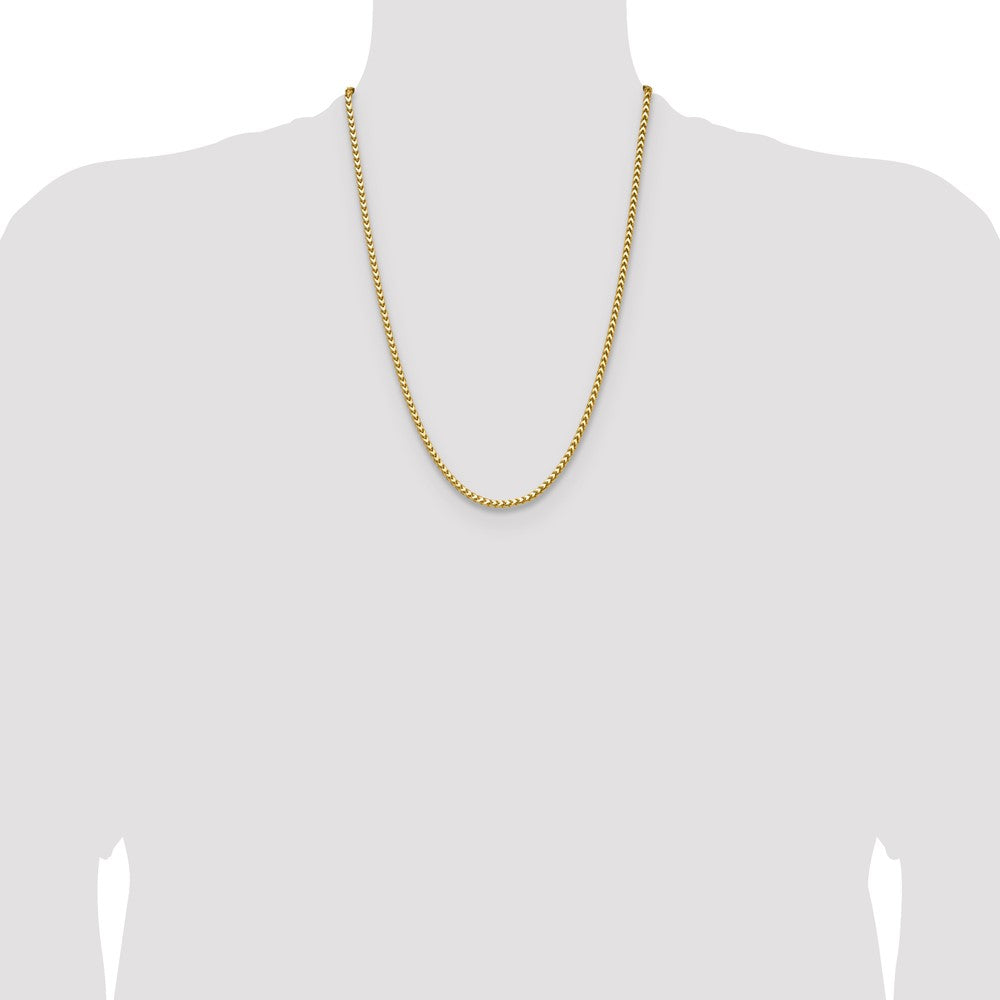 24 Inch 14K Yellow Gold 3.05mm Franco Chain Necklace