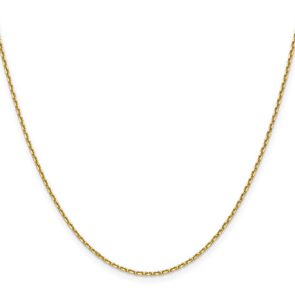 2 Inch 14K Yellow Gold 1.5mm D/C Square Cable Chain Necklace