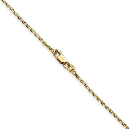16 Inch 14K Yellow Gold 1.5mm D/C Square Cable Chain Necklace