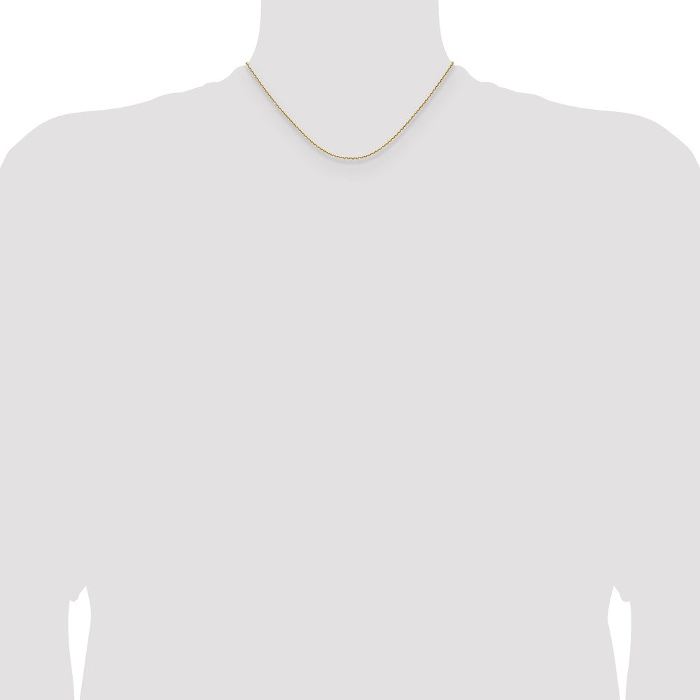 16 Inch 14K Yellow Gold 1.5mm D/C Square Cable Chain Necklace