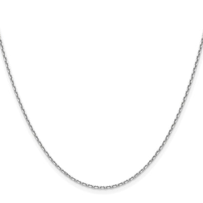 2 Inch 14K White Gold 1.5mm D/C Square Cable Chain Necklace