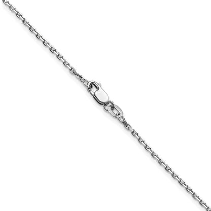 2 Inch 14K White Gold 1.5mm D/C Square Cable Chain Necklace