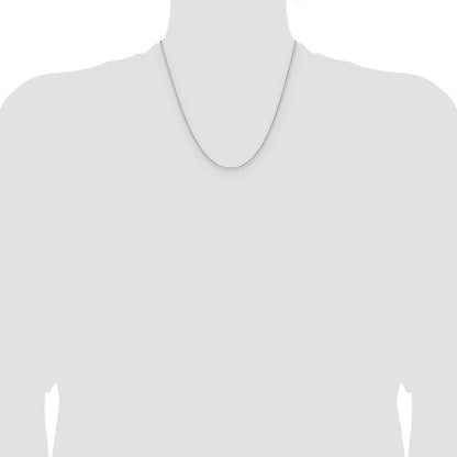 2 Inch 14K White Gold 1.5mm D/C Square Cable Chain Necklace