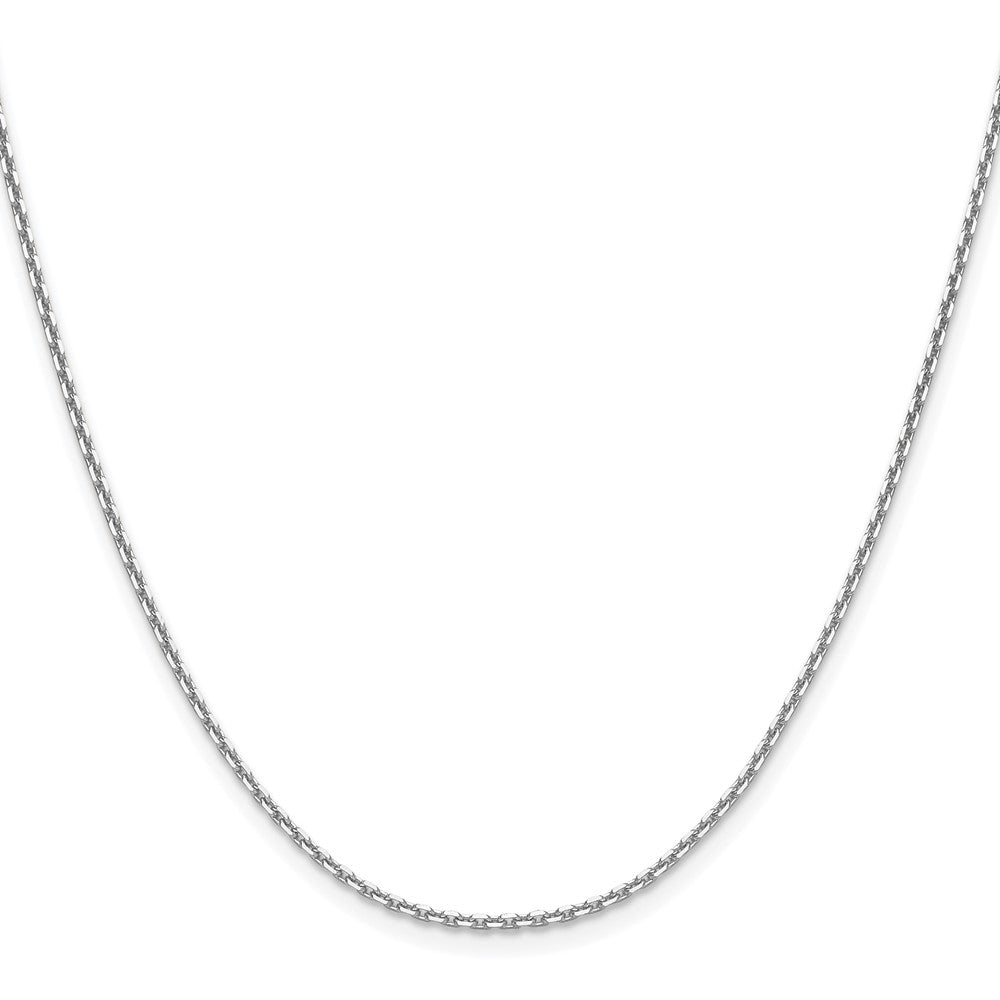 24 Inch 14K White Gold 1.65mm D/C Square Cable Chain Necklace