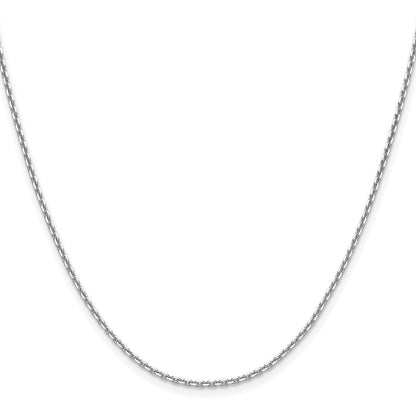 24 Inch 14K White Gold 1.65mm D/C Square Cable Chain Necklace