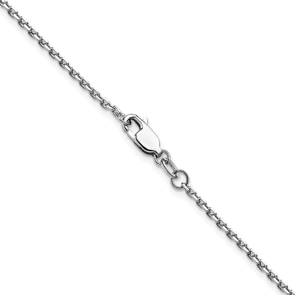 24 Inch 14K White Gold 1.65mm D/C Square Cable Chain Necklace