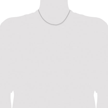 16 Inch 14K White Gold 1.65mm D/C Square Cable Chain Necklace