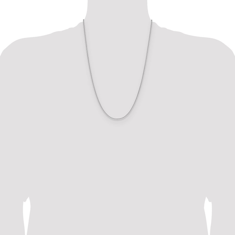 24 Inch 14K White Gold 1.65mm D/C Square Cable Chain Necklace