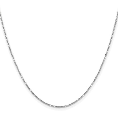 16 Inch 14K White Gold 1.25mm D/C Round Cable Chain Necklace