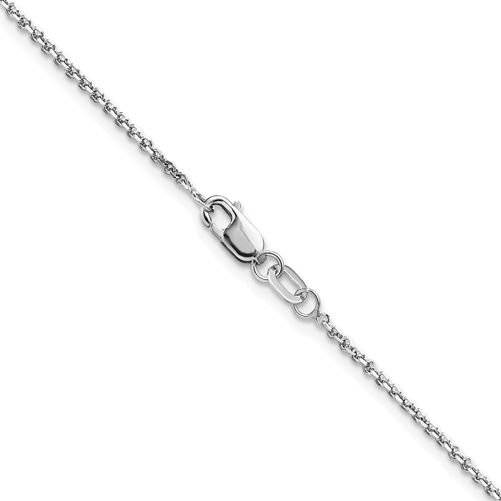 16 Inch 14K White Gold 1.25mm D/C Round Cable Chain Necklace