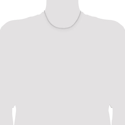 16 Inch 14K White Gold 1.25mm D/C Round Cable Chain Necklace