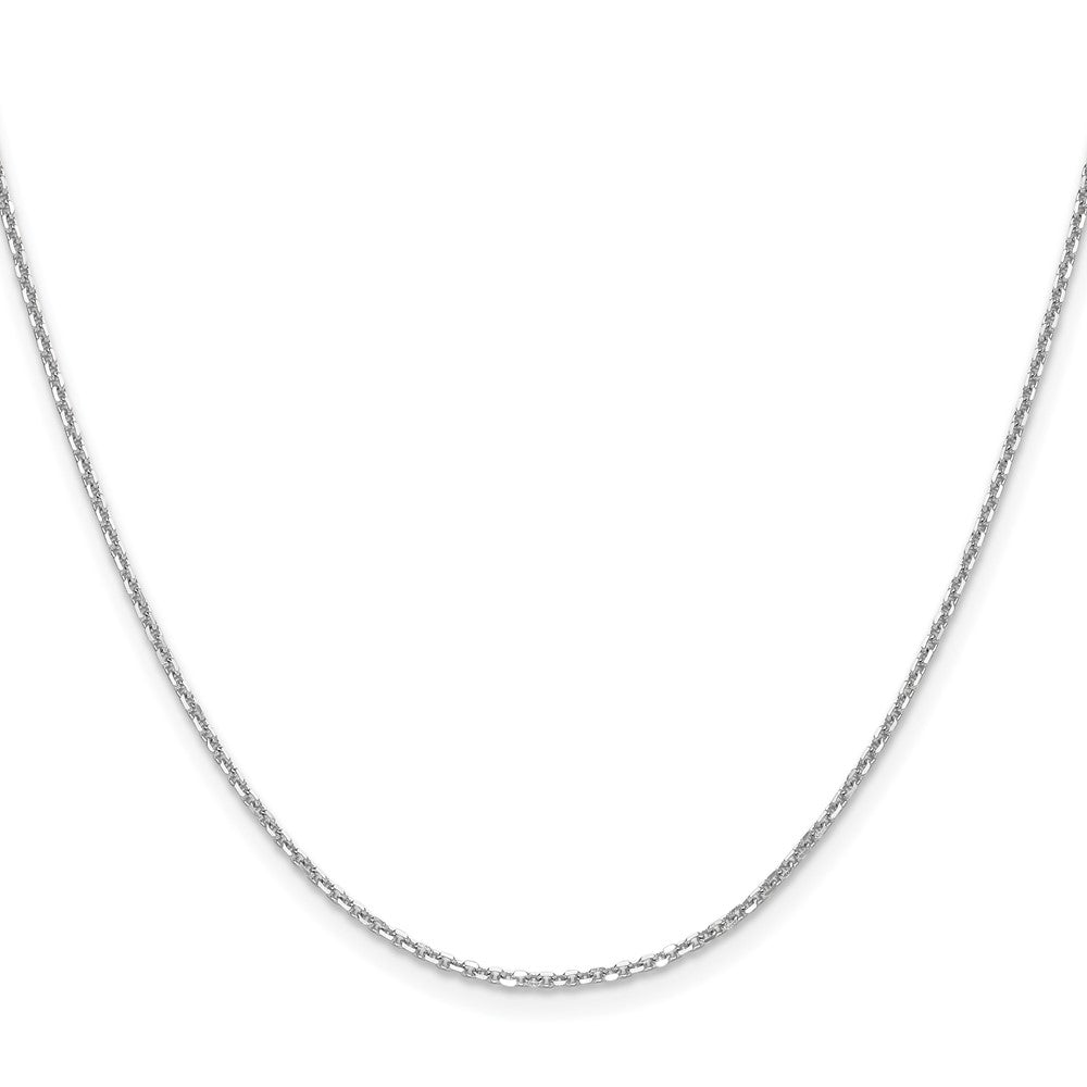 2 Inch 14K White Gold 1.45mm D/C Round Cable Chain Necklace