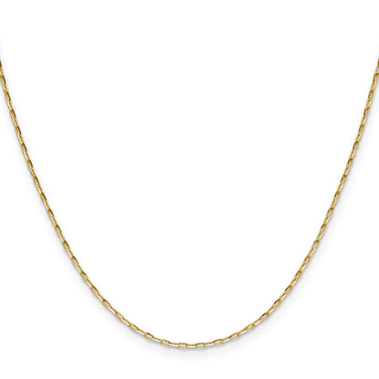 18 Inch 14K Yellow Gold 1.4mm D/C Open Long Link Cable Chain Necklace